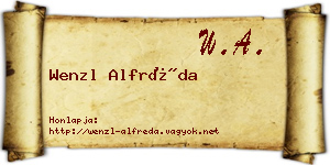 Wenzl Alfréda névjegykártya